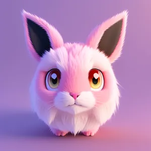Bunny with endearingly cute ears, adorned in fluffy fur, captures hearts effortlessly