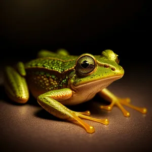 Vibrant Eyed Tree Frog on Leaf