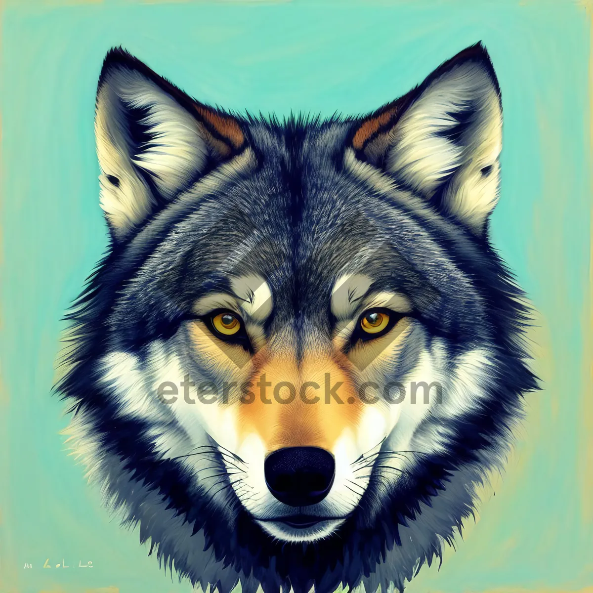 Picture of Fierce Feline with Captivating Eyes: The Timber Wolf