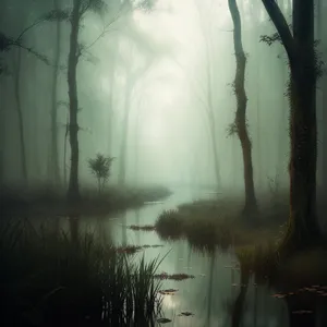 Enchanting Autumn Forest Under Moonlit Sky