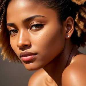 Seductive Afro Model with Captivating Eyes