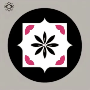 Shiny Black Round Graphic Art Button Set.