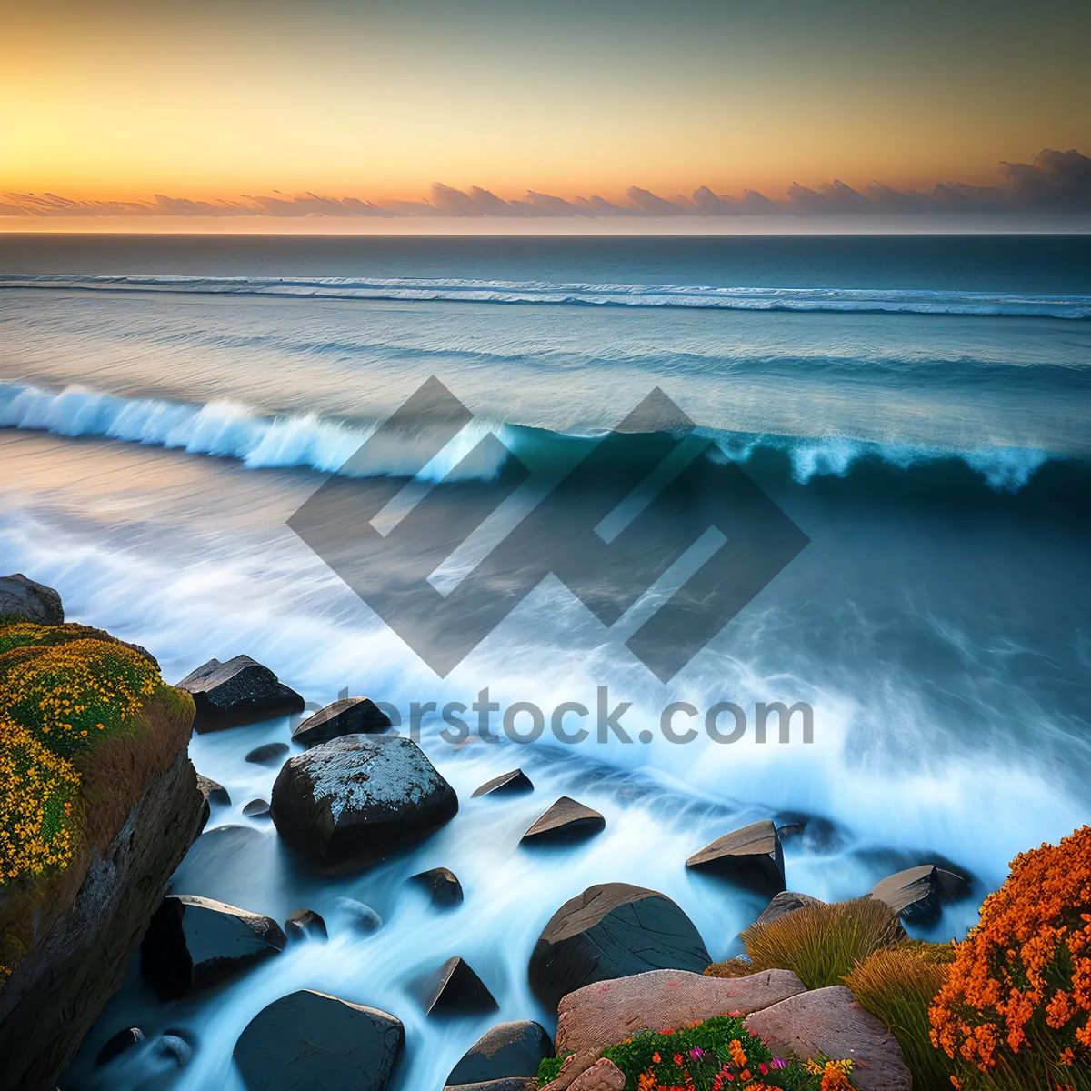 Picture of Tranquil Sunset Horizon over Sandy Beach