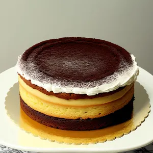 Delicious Chocolate Cream Cake on Plate