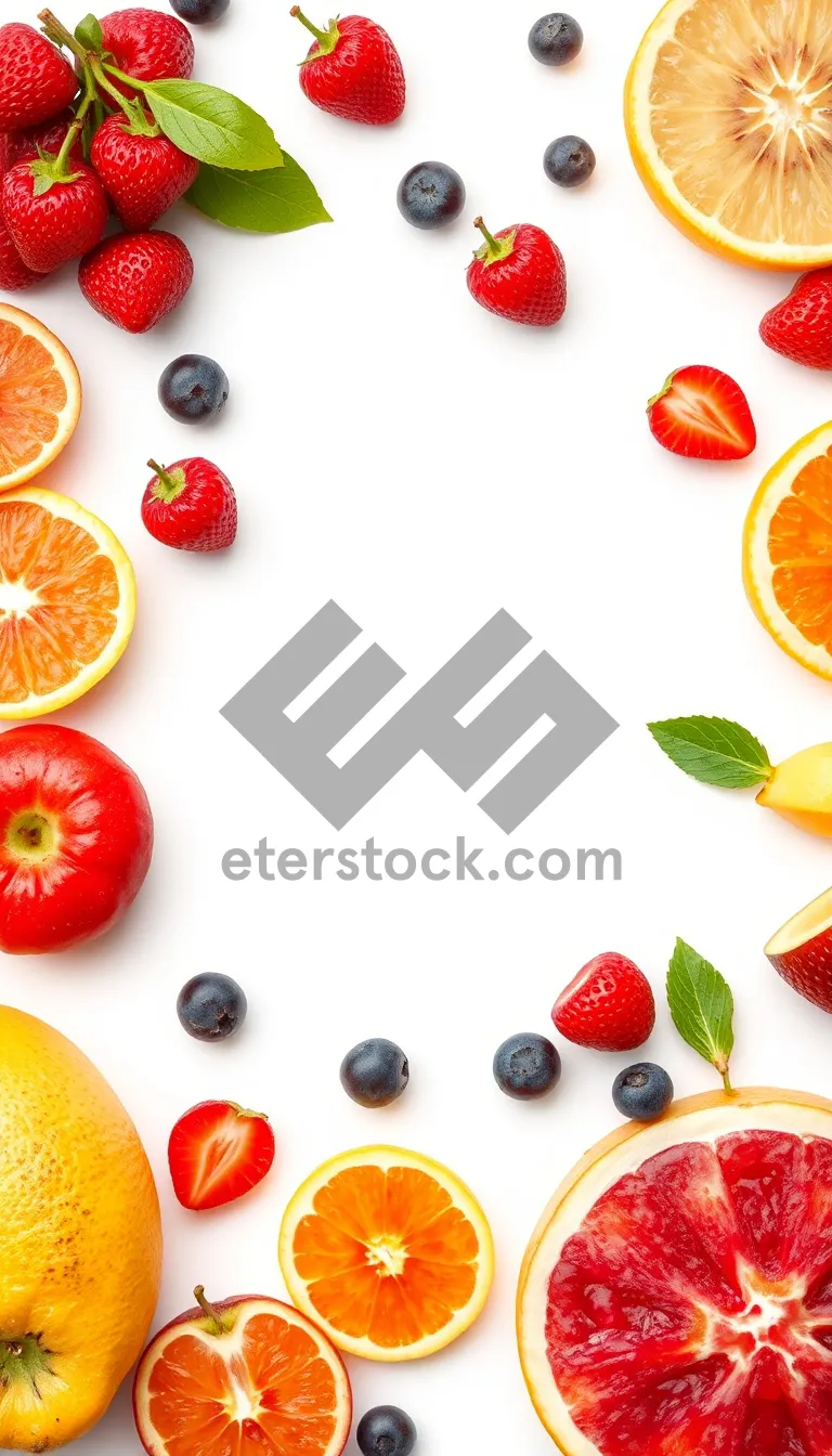 Picture of Delicious fresh fruit plate for healthy breakfast