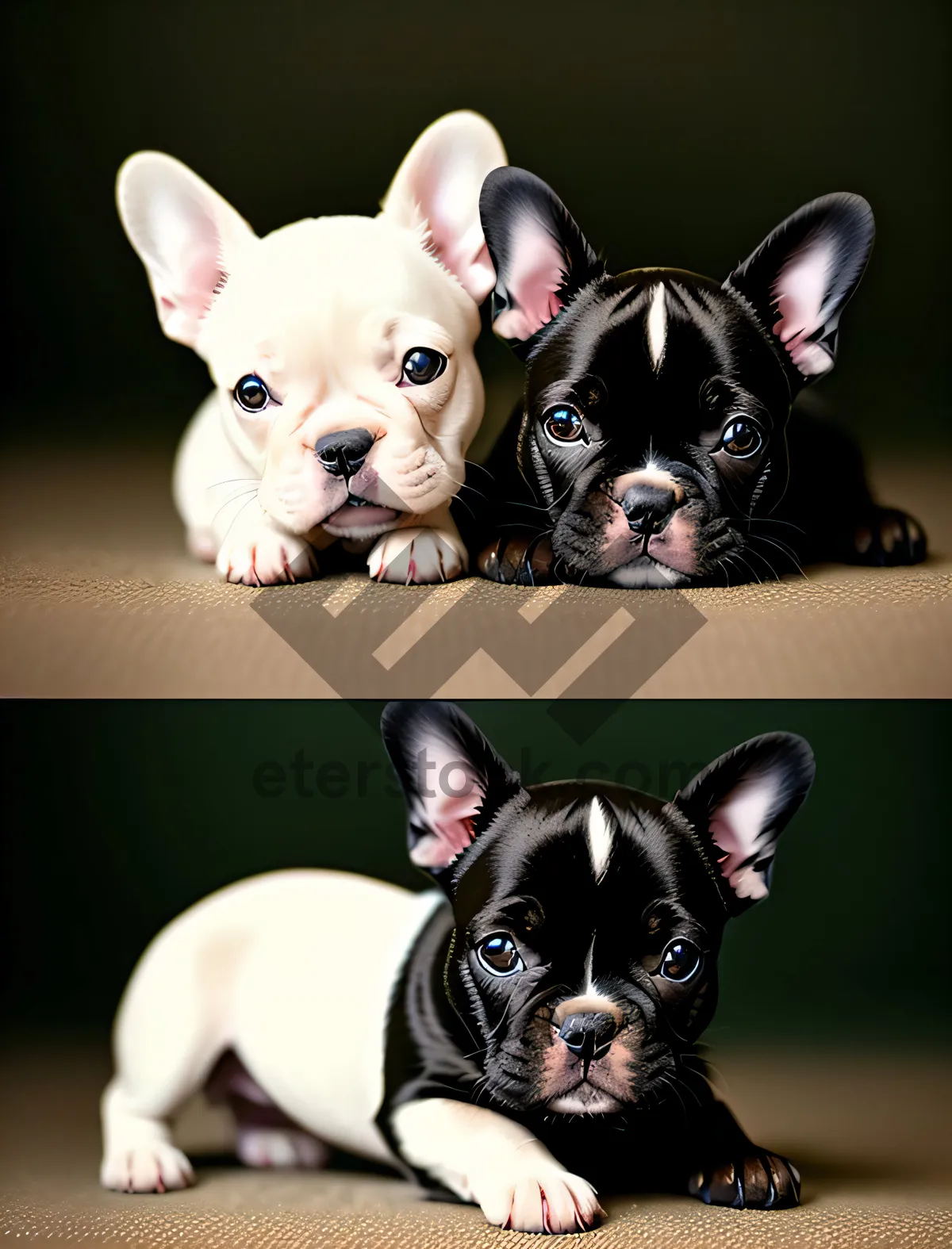 Picture of Adorable Wrinkled Bulldog Studio Portrait