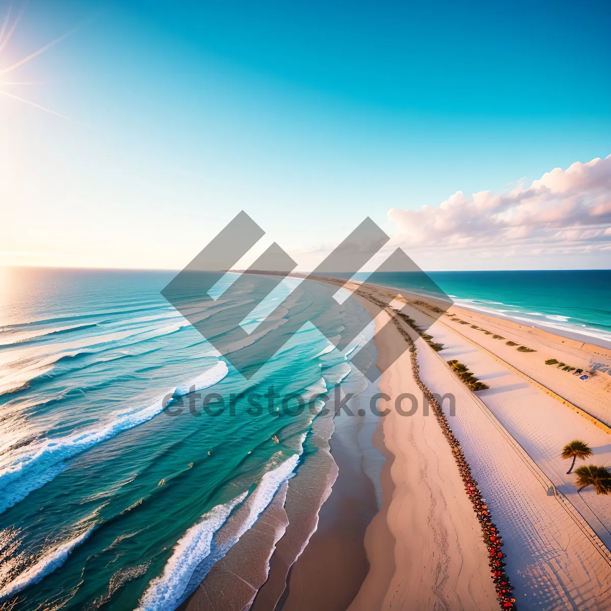 Picture of Tranquil Sunset Seascape on Tropical Beach