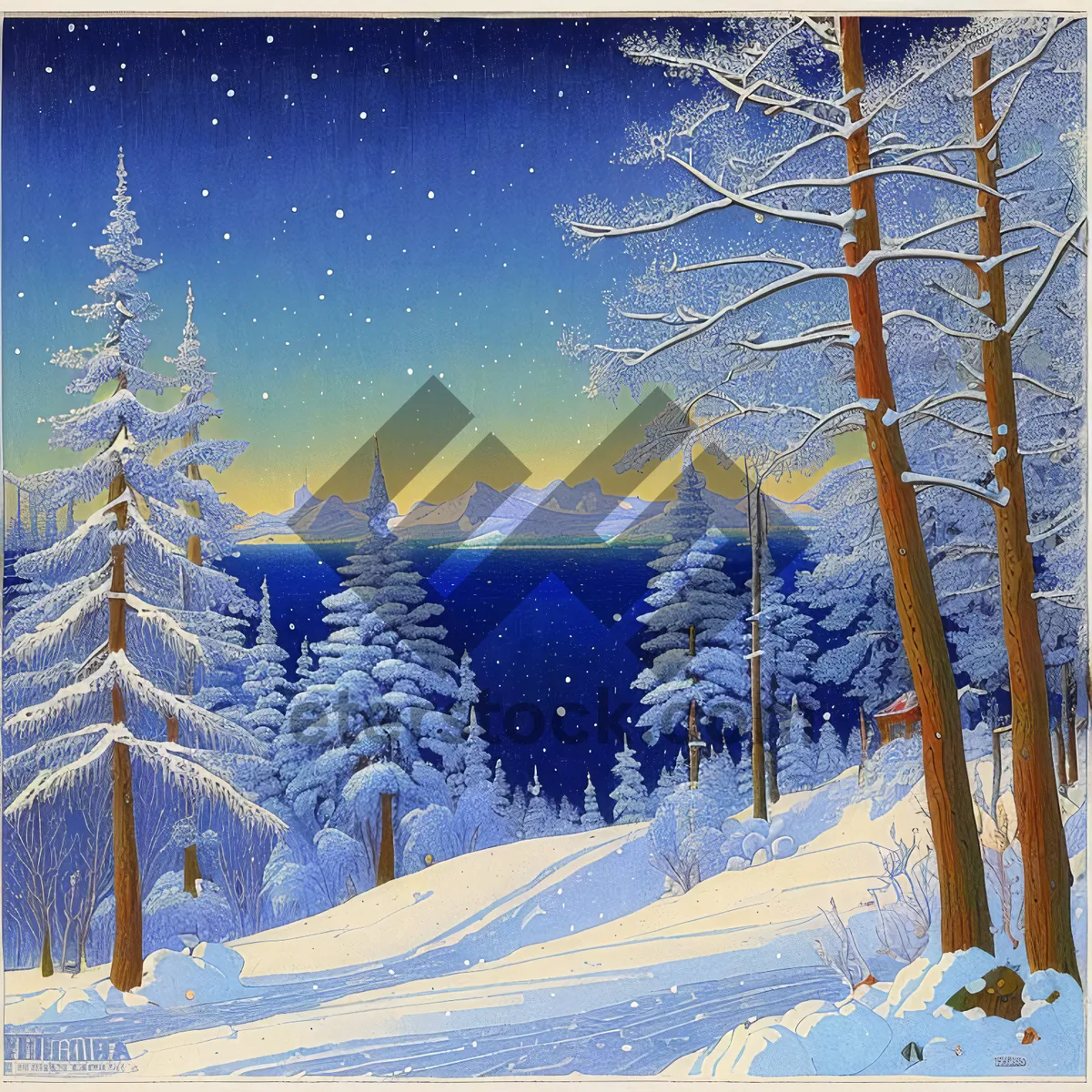 Picture of Winter Wonderland: Majestic Snowy Mountain Landscape