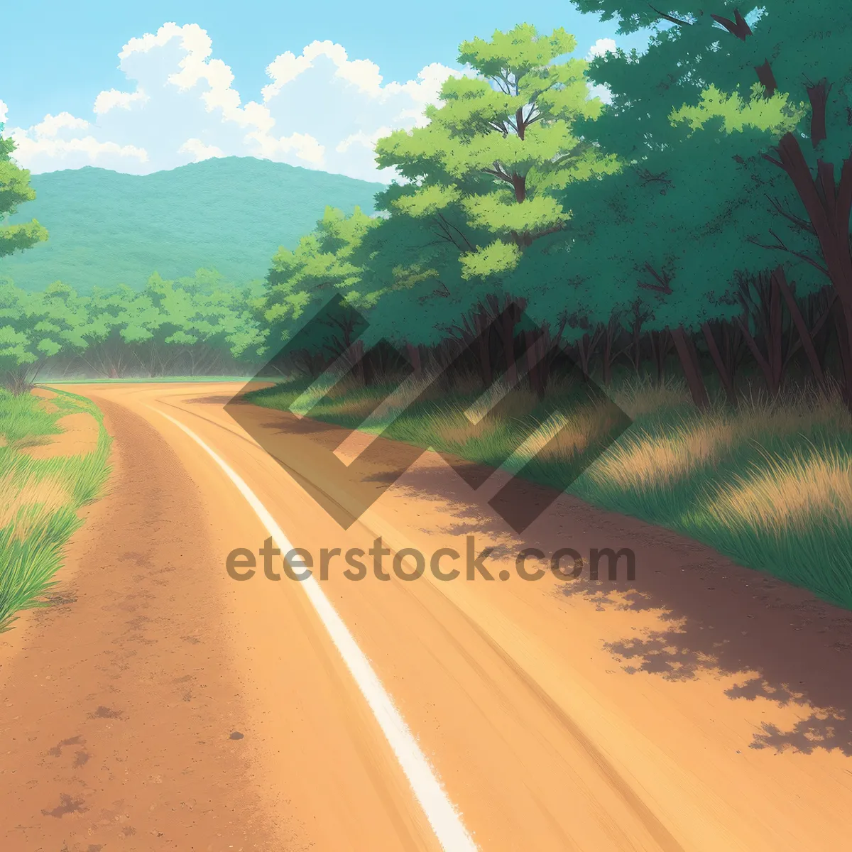Picture of Serene Drive through Majestic Countryside