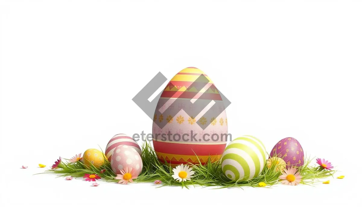 Picture of Yellow Easter Egg Icon Decoration Design Concept