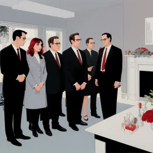 Corporate Team Smiling in Successful Business Meeting