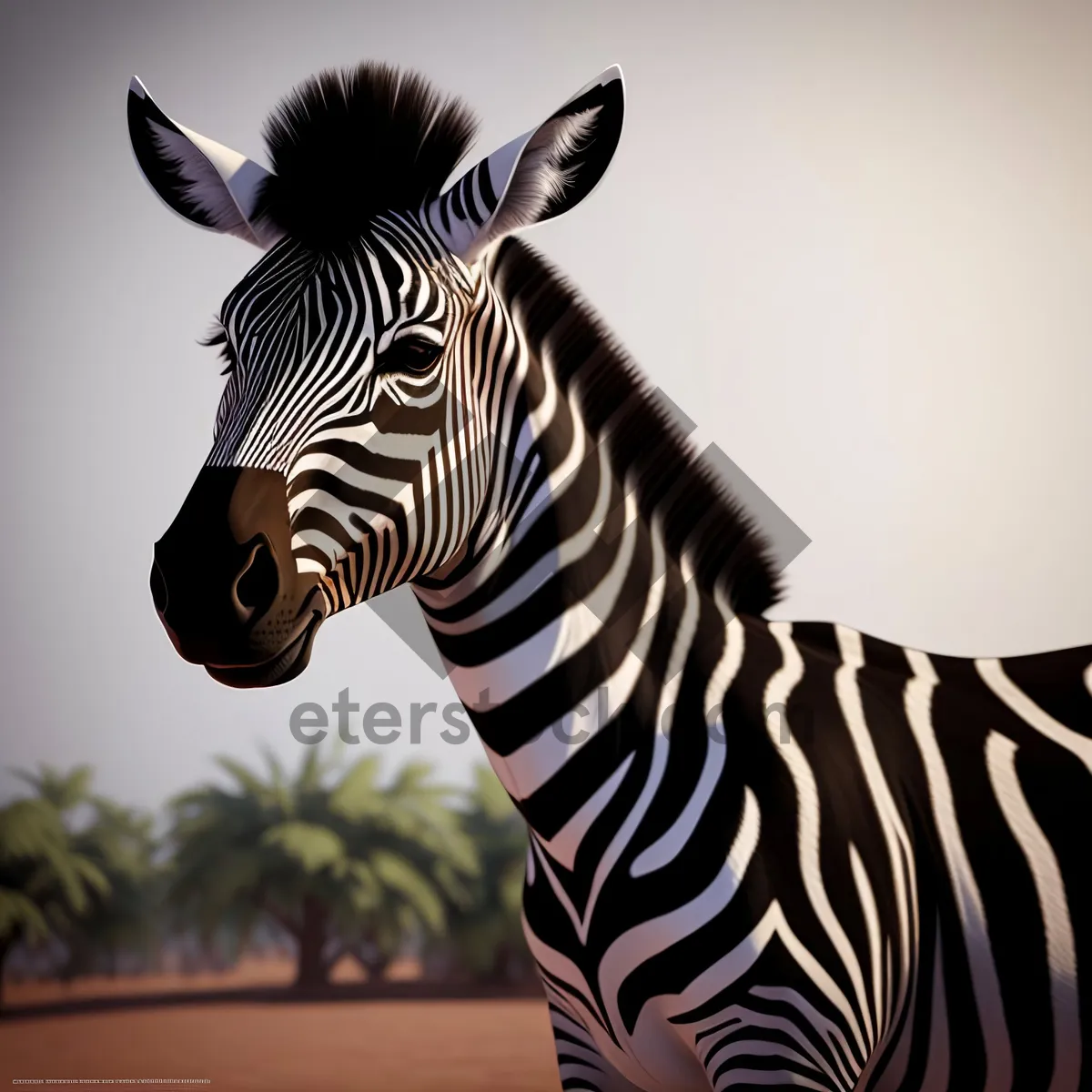 Picture of Striped Equine Grace in African Wilderness