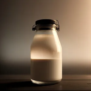 Glass Milk Bottle with Saltshaker Lid