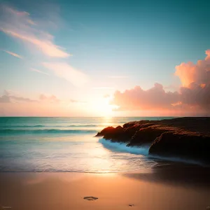 Tropical Sunset by the Ocean