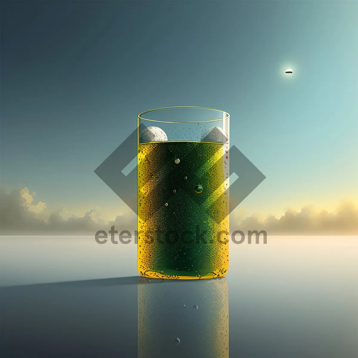 Picture of Sparkling Celebration in a Golden Champagne Glass