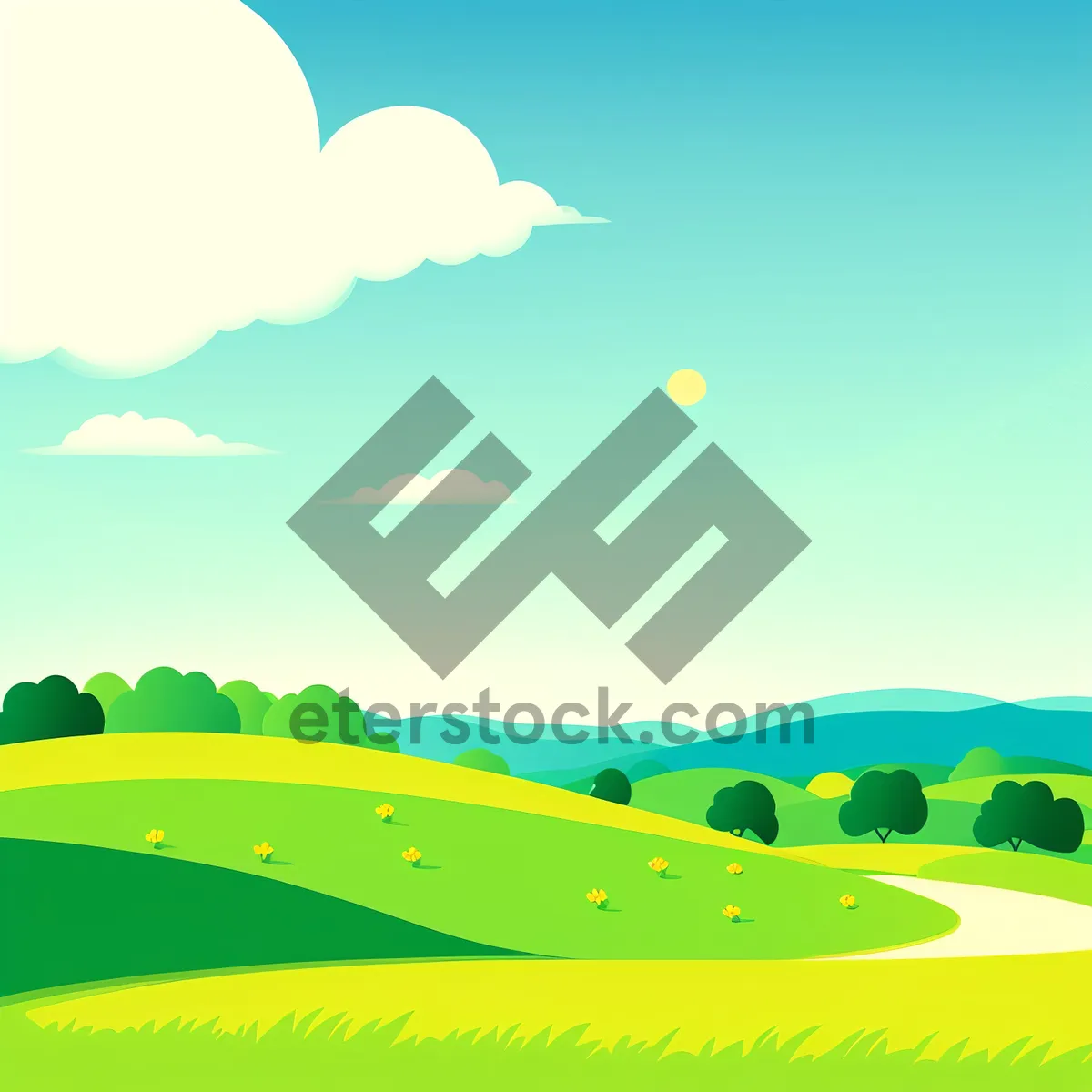 Picture of Country Landscape under Sunny Skies