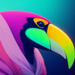 Modern Graphic Art Button with Colorful Curves