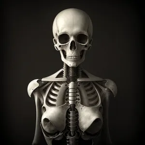 Spooky Skeleton Skull in Black