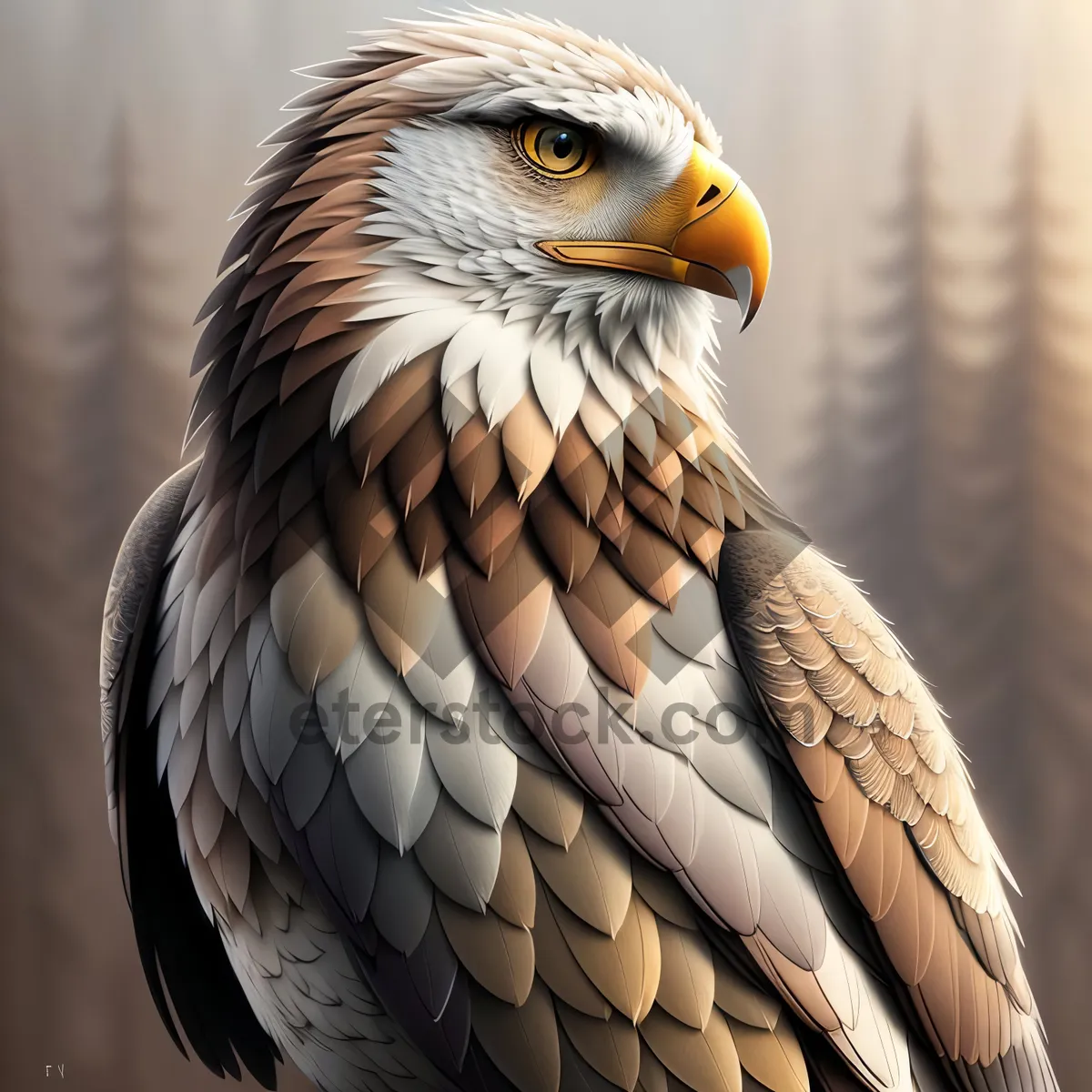 Picture of Predatory Majesty: Intense Gaze of a Falcon