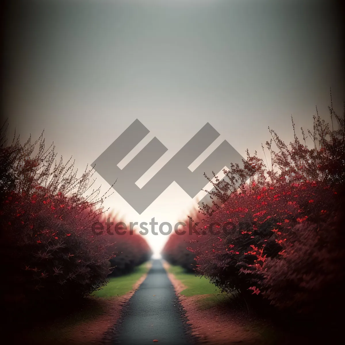 Picture of Serene Rural Road Under Sunny Sky