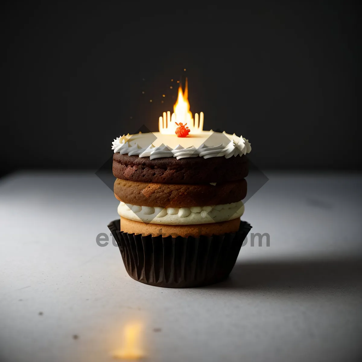 Picture of Pretty Pink Cupcake with Sprinkles for Birthday Party