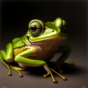 Bulging Eyed Tree Frog in Close-up