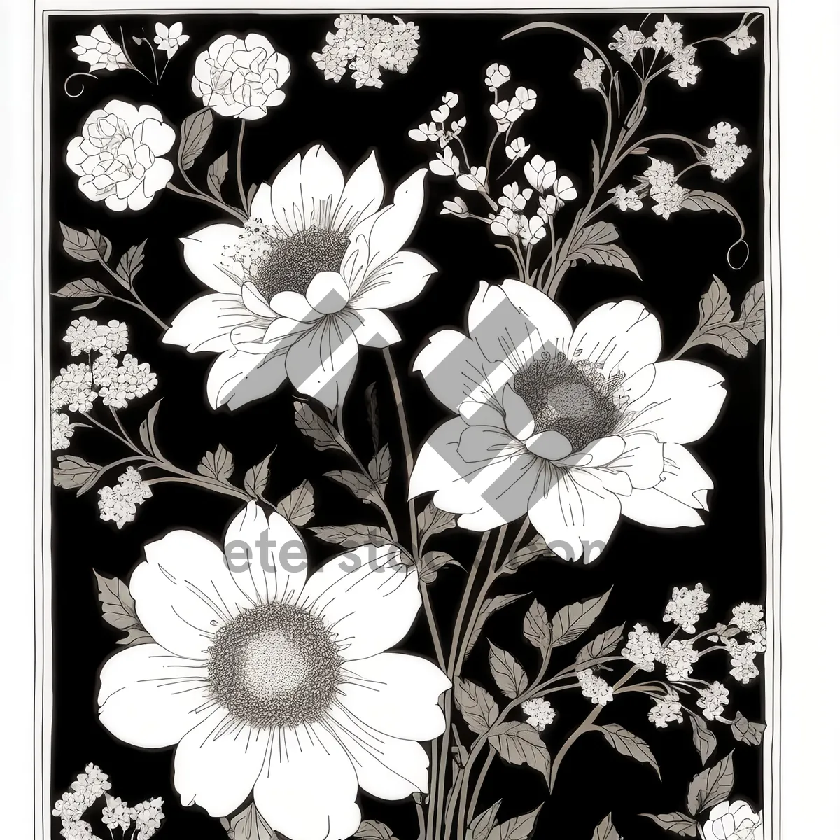 Picture of Floral Damask: Vintage-inspired Decorative Wallpaper with Swirls and Flowers