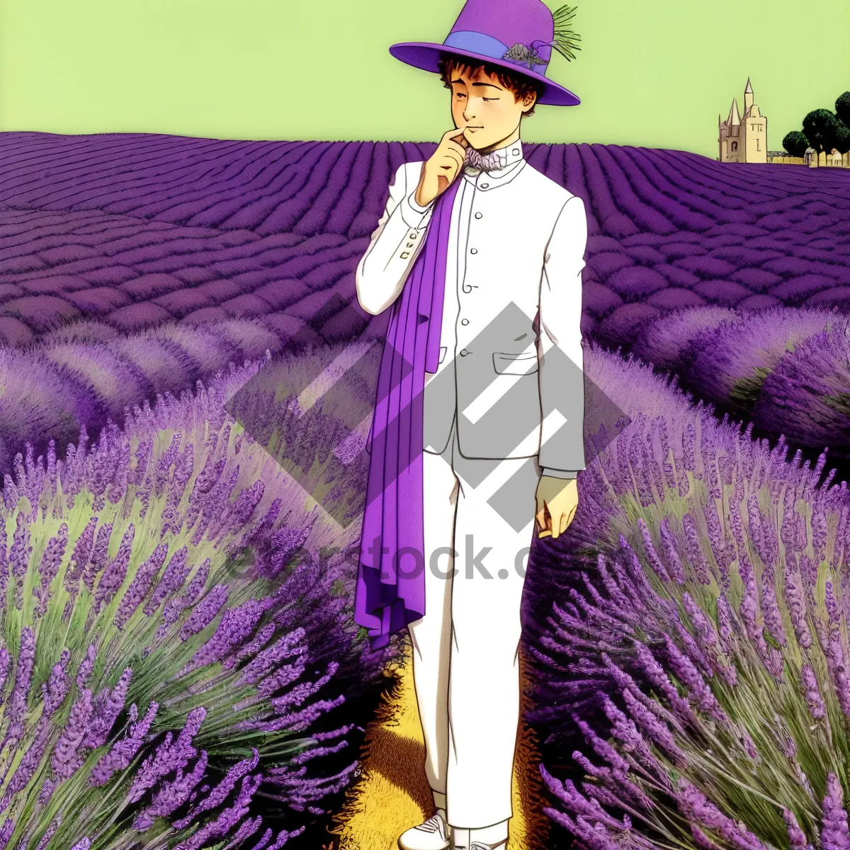 Picture of Lavender Purple Artichoke in Bountiful Field