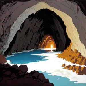 Tropical Paradise Retreat: Oceanic Cave Coastal Landscape