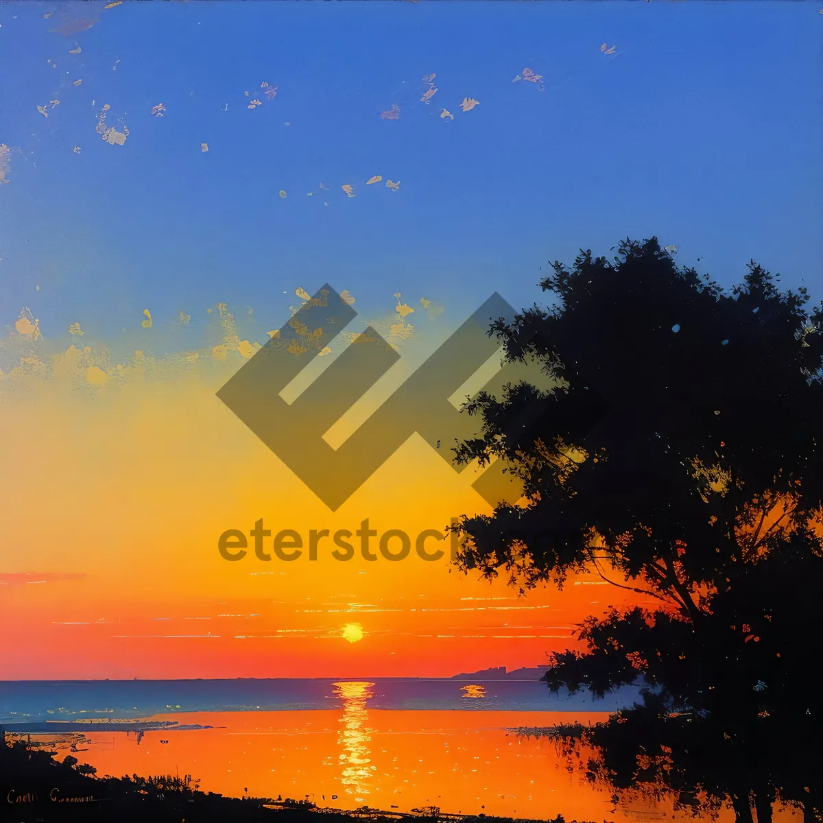 Picture of Colorful Sunset Over the Horizon