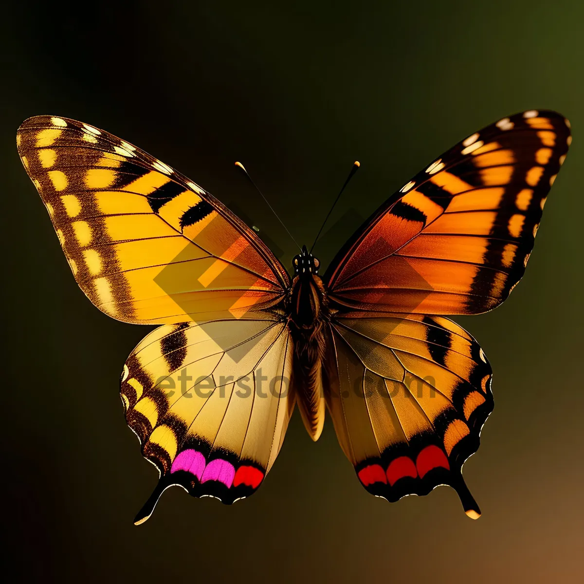 Picture of Vibrant Monarch Butterfly in Flight