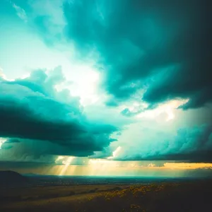 Vibrant Sky Over Sunlit Clouds
