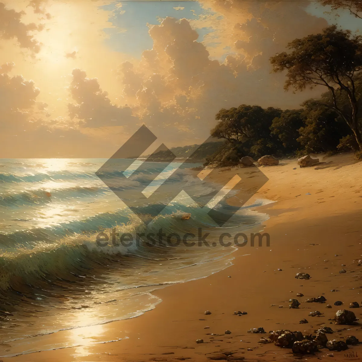Picture of Sunny Beach Paradise with Scenic Ocean Waves