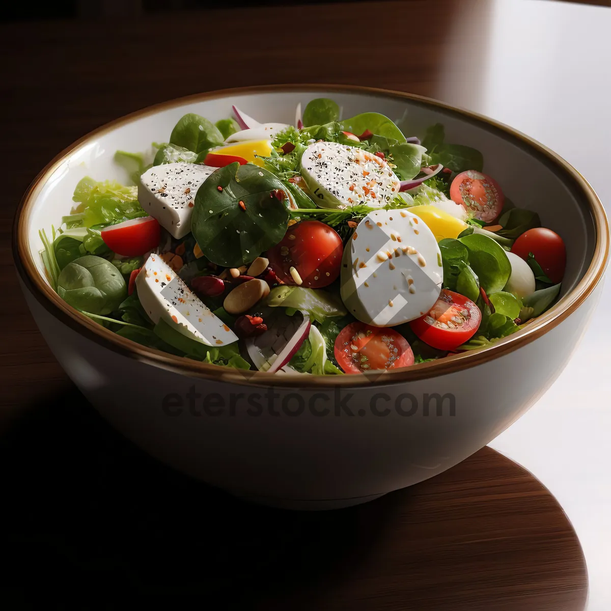 Picture of Healthy Vegetable Salad with Fresh Cherry Tomatoes.