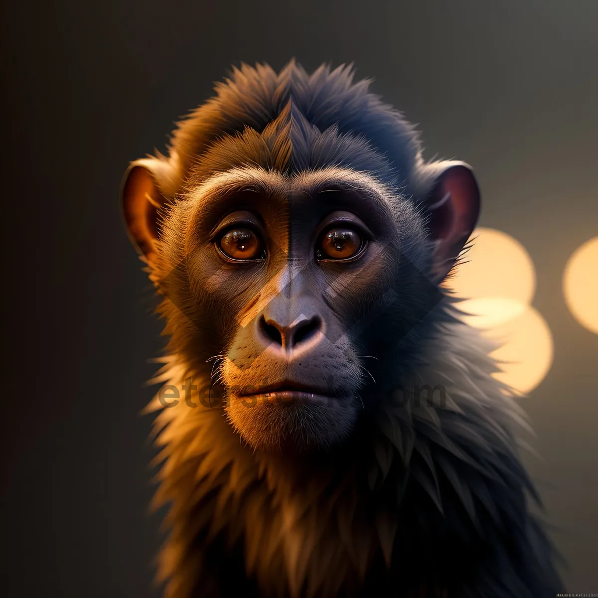 Picture of Wild Primate Ape in Captivating Portrait