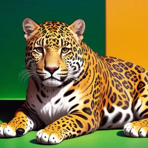 Wildcat Jaguar: Majestic Striped Feline in Jungle