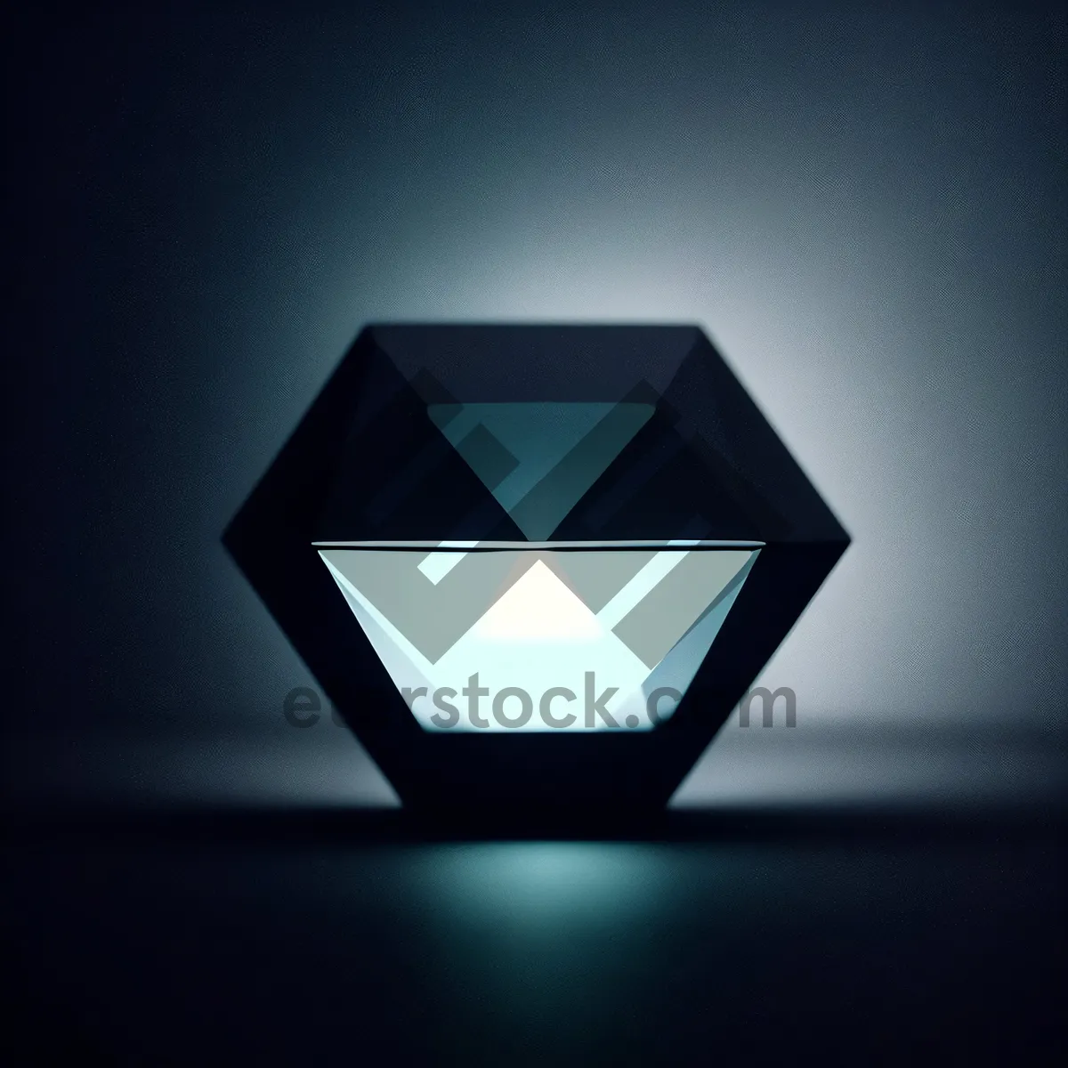 Picture of Shiny Gem Glass Icon: Solid and Glossy Symbol for Web Design