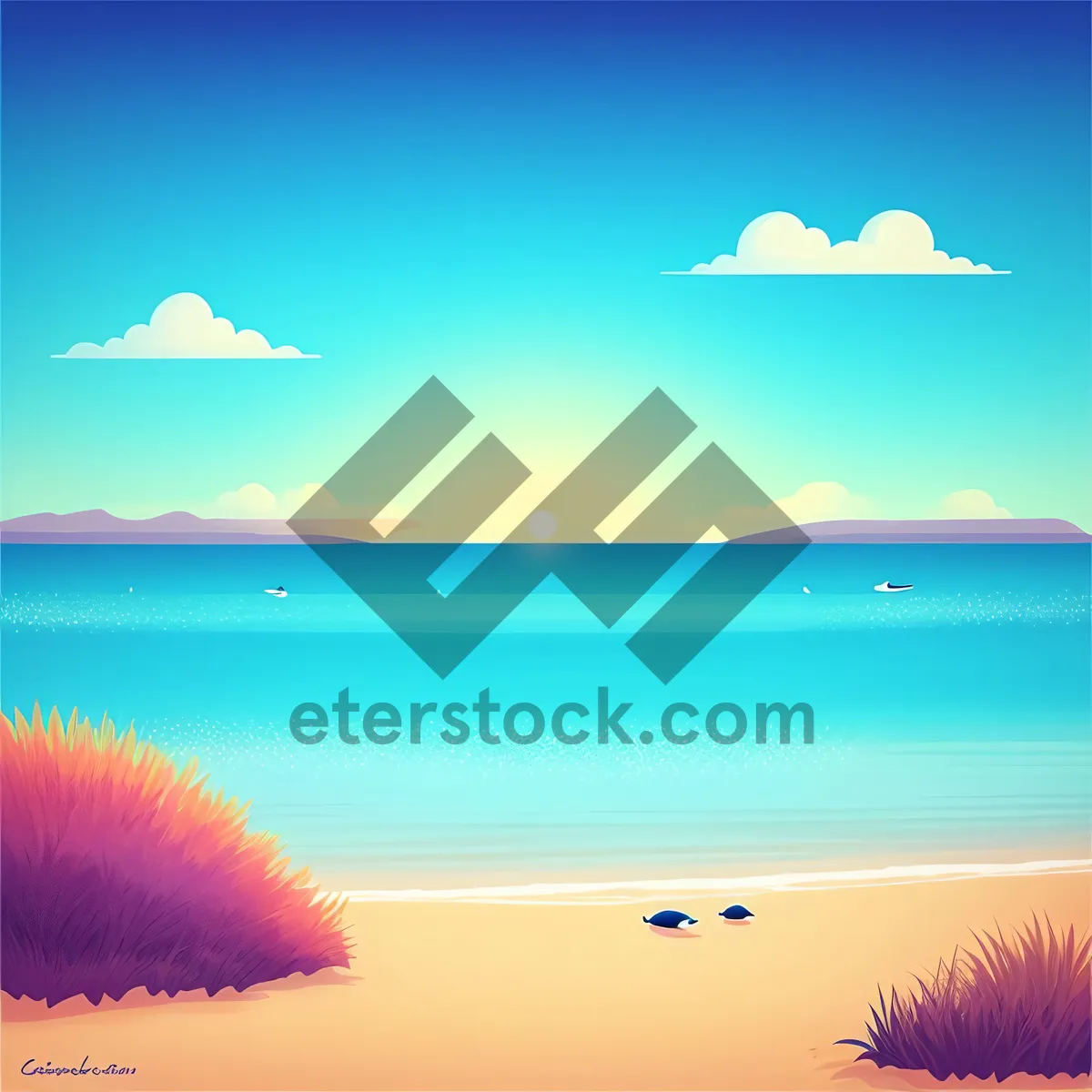 Picture of Serene Coastal Bliss: Captivating Seascape with Waves and Sun