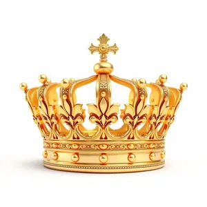 Royal gold crown silhouette element vintage design ornament.