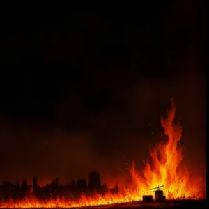 Blazing Inferno: A Fiery Bonfire Emitting Warm, Orange Flames