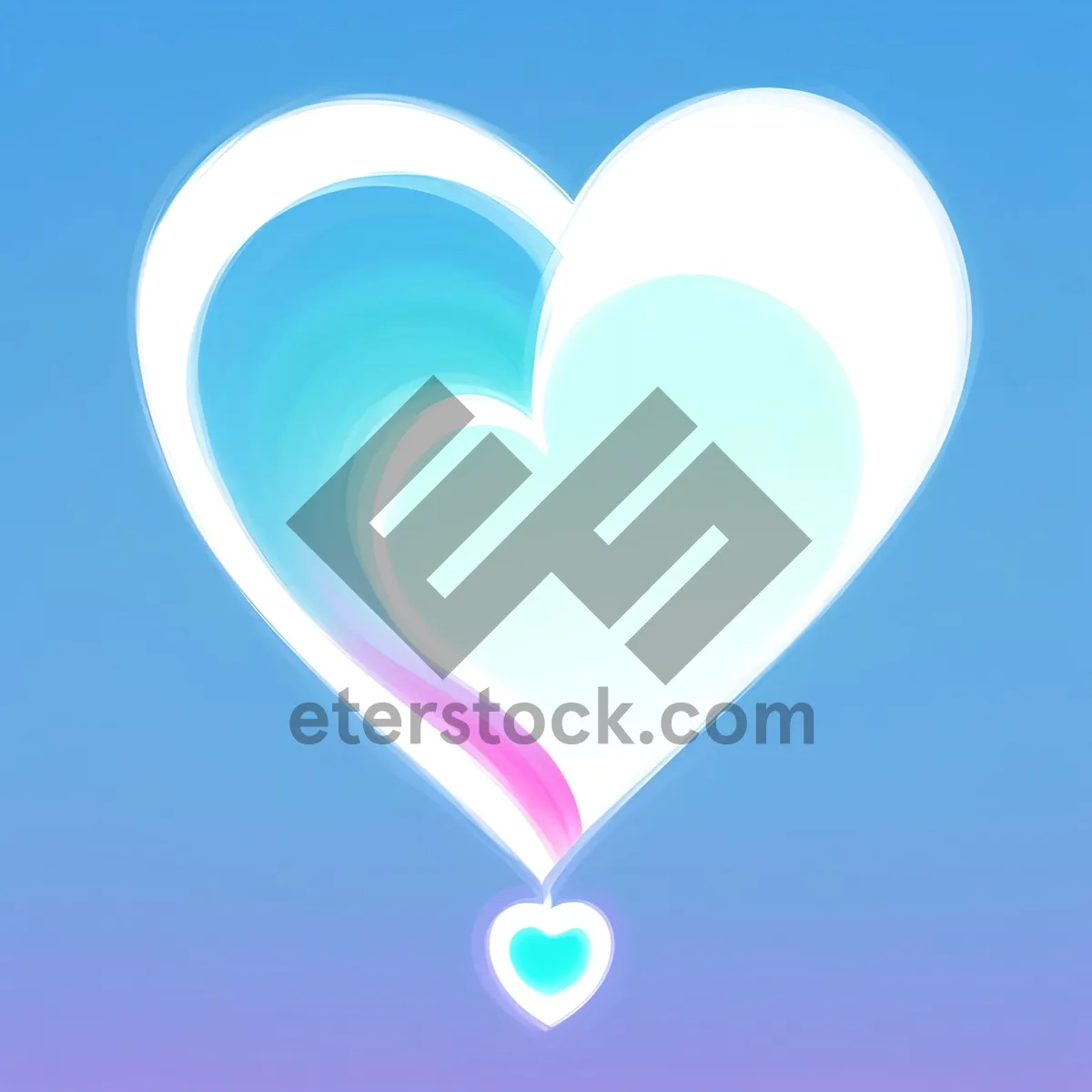 Picture of Romantic heart symbol with pink graphic design.