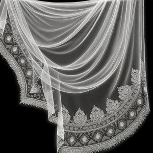 Hanging Theater Curtain with Intricate Light Patterns