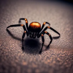 Close-up of Black Widow Spider on Leaf