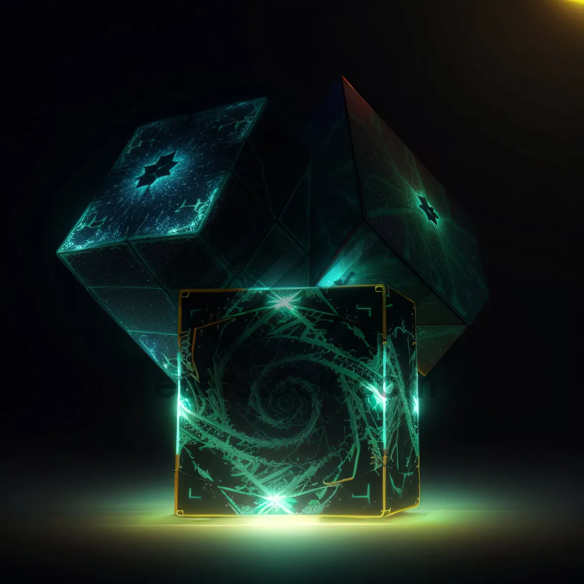 Picture of Black Fractal Light Design Shape Texture Wallpaper