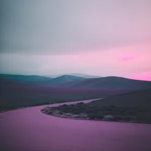 Dune Horizon at Sunset - Scenic Desert Landscape