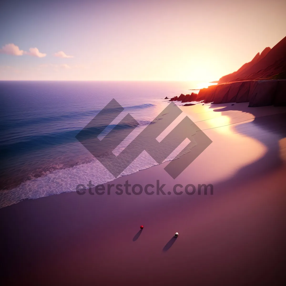Picture of Sunset Sea: Majestic Horizon, Tranquil Waves