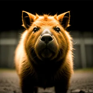 Furry Wild Boar - Adorable Brown Mammal