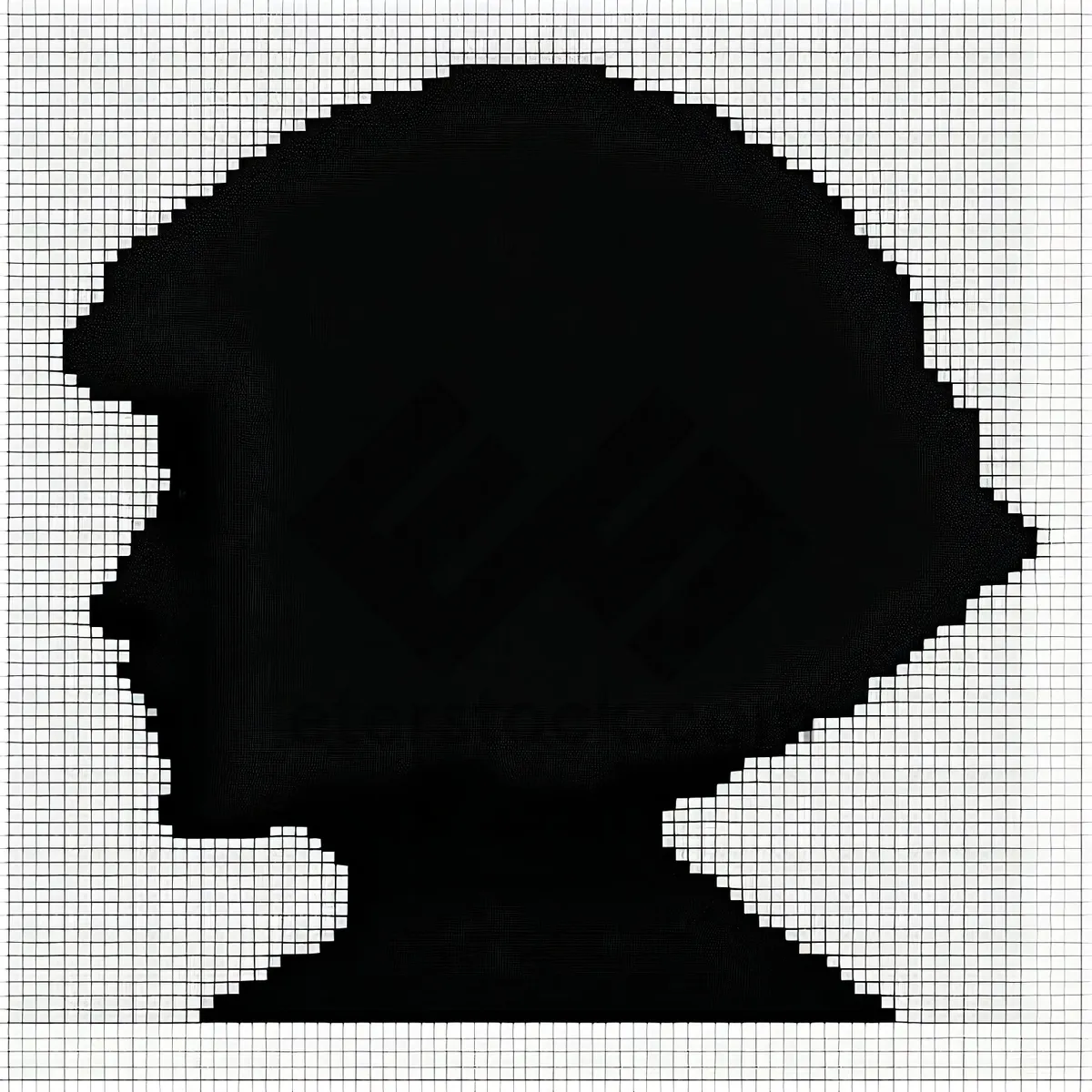 Picture of Dotted Mosaic Grid Design: Modern Black Halftone Pattern