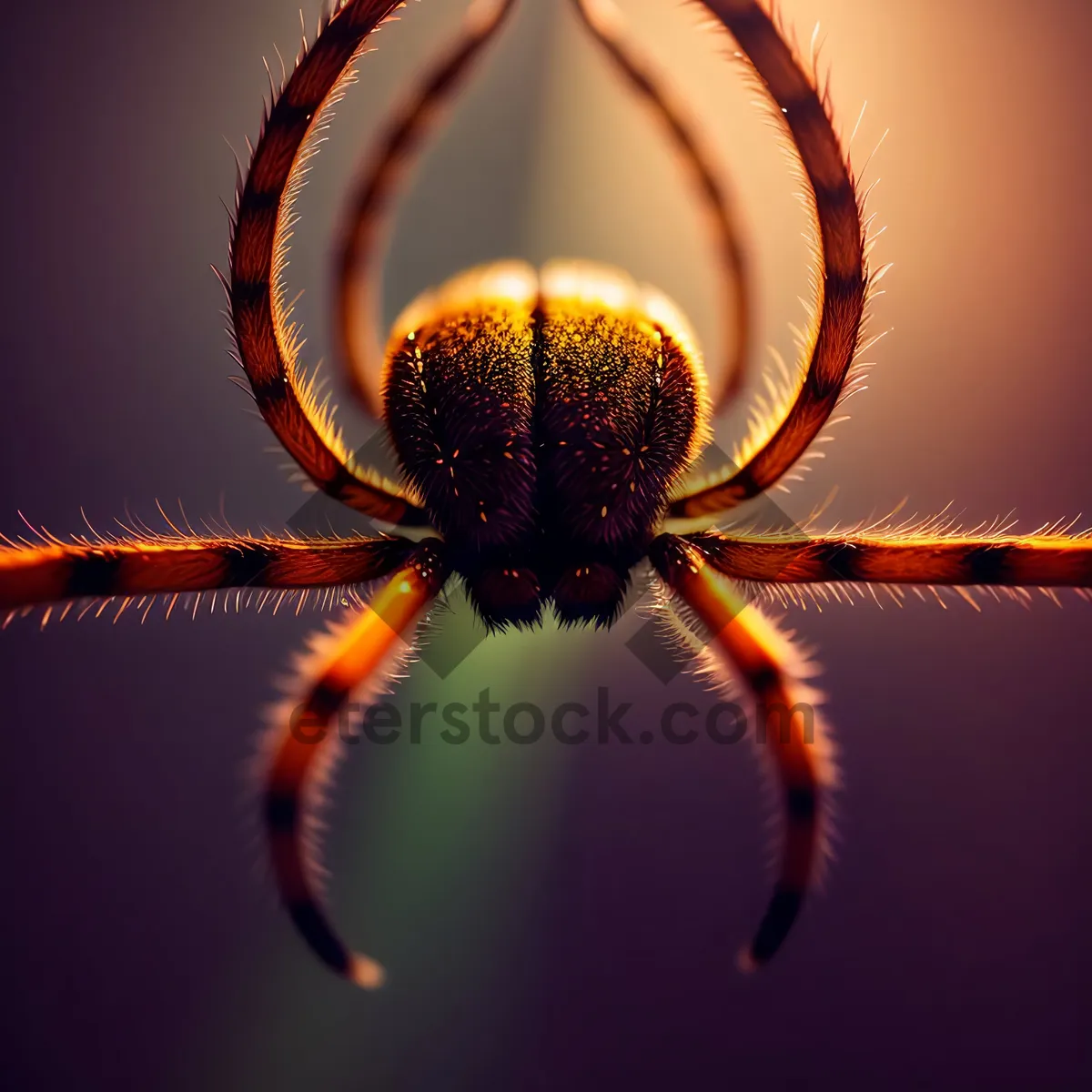 Picture of Black Garden Spider with Intricate Web