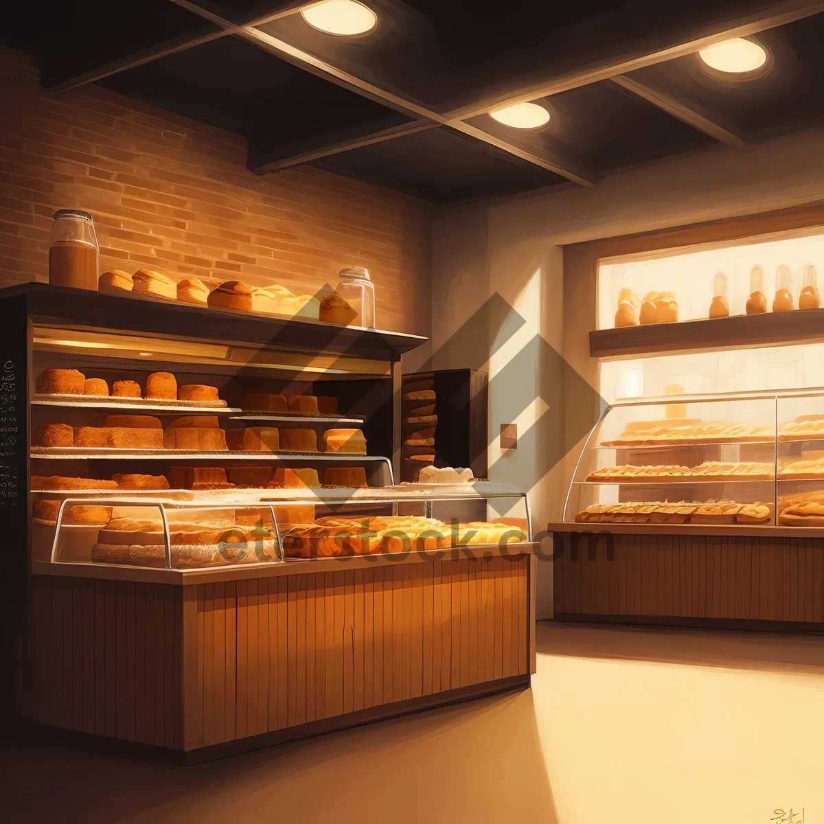 Picture of Bakery Counter in Modern Home Kitchen